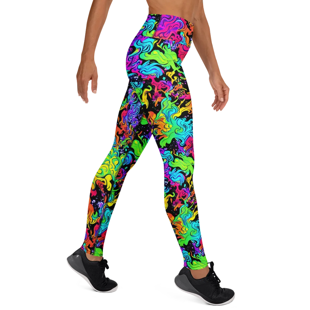 Rainbow Voltage on Yoga Leggings — Right