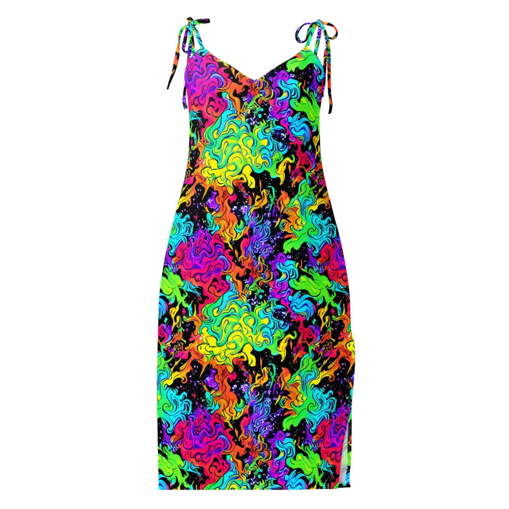 Rainbow Voltage on Slip Dress — Front