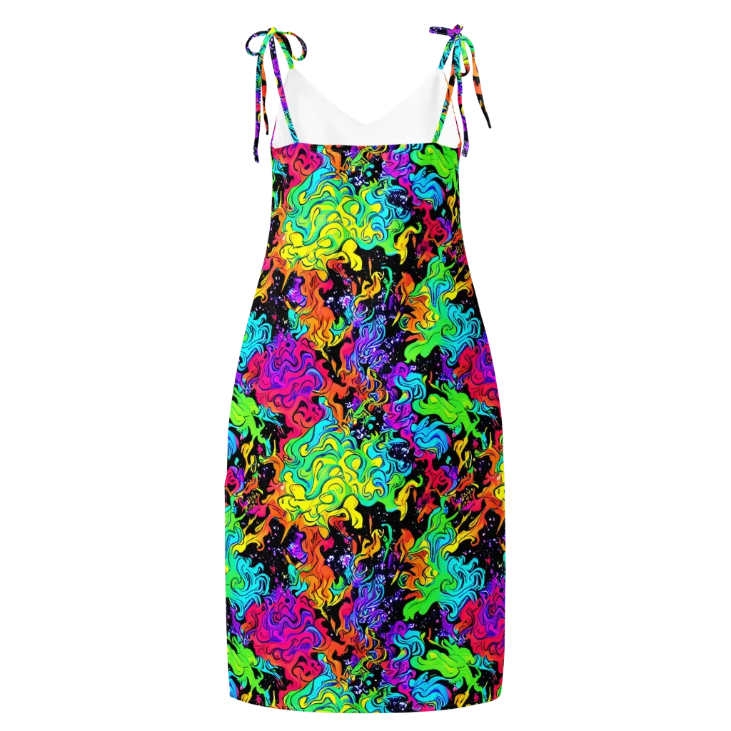 Rainbow Voltage on Slip Dress — Back