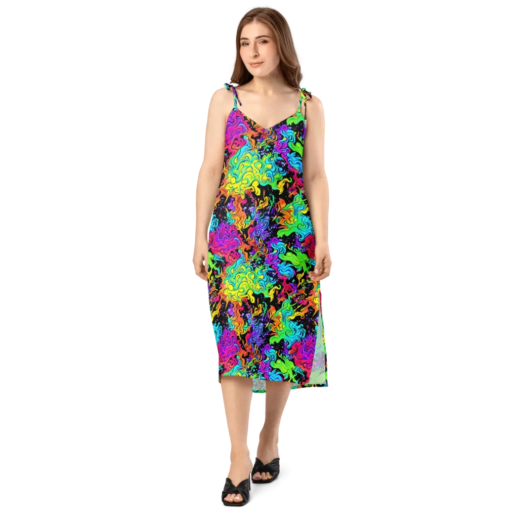 Rainbow Voltage on Slip Dress — Front