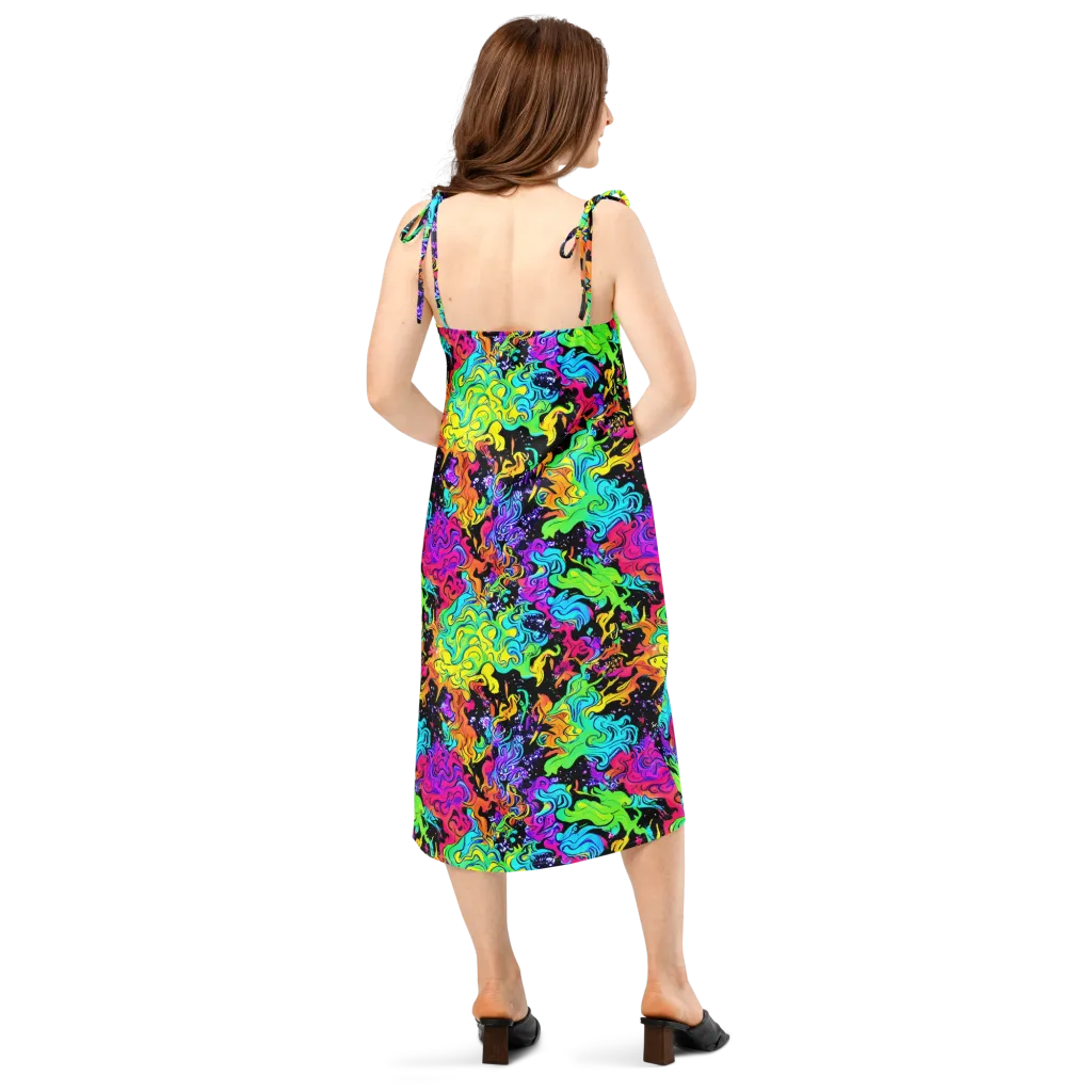Rainbow Voltage on Slip Dress — Back