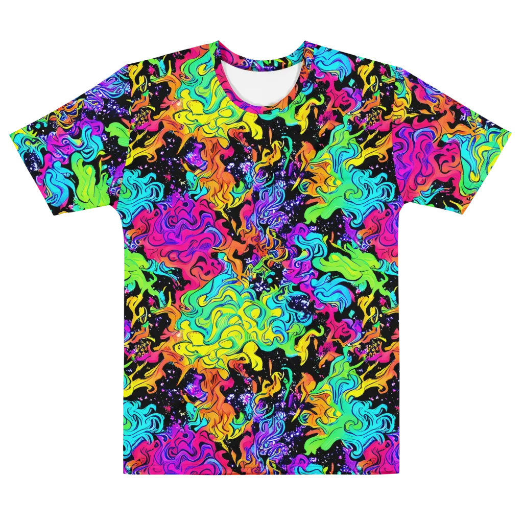 Rainbow Voltage on Men's Cotton Crew Neck T-Shirt — Front