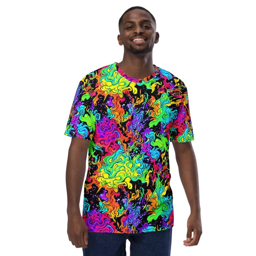Rainbow Voltage on Men's Crew Neck T-Shirt — Front