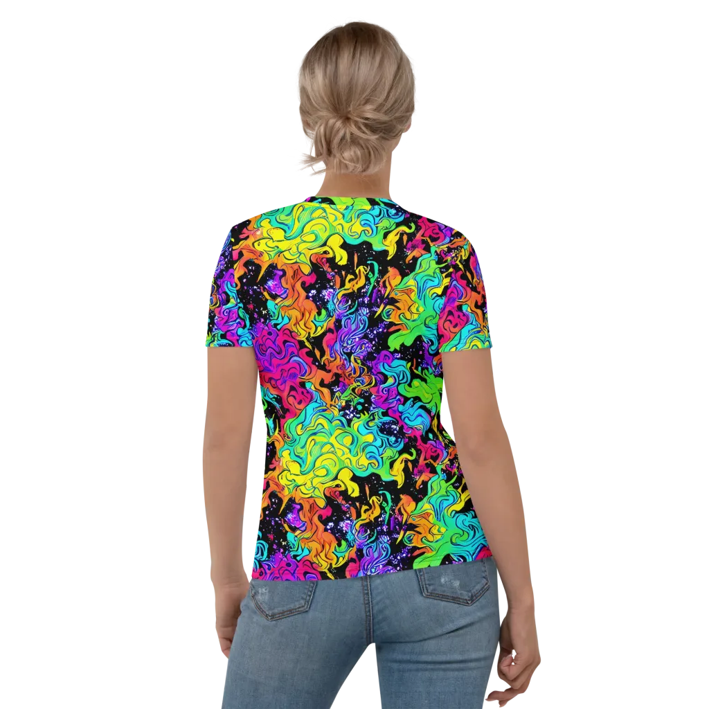 Rainbow Voltage on Women's Crew Neck T-Shirt — Back