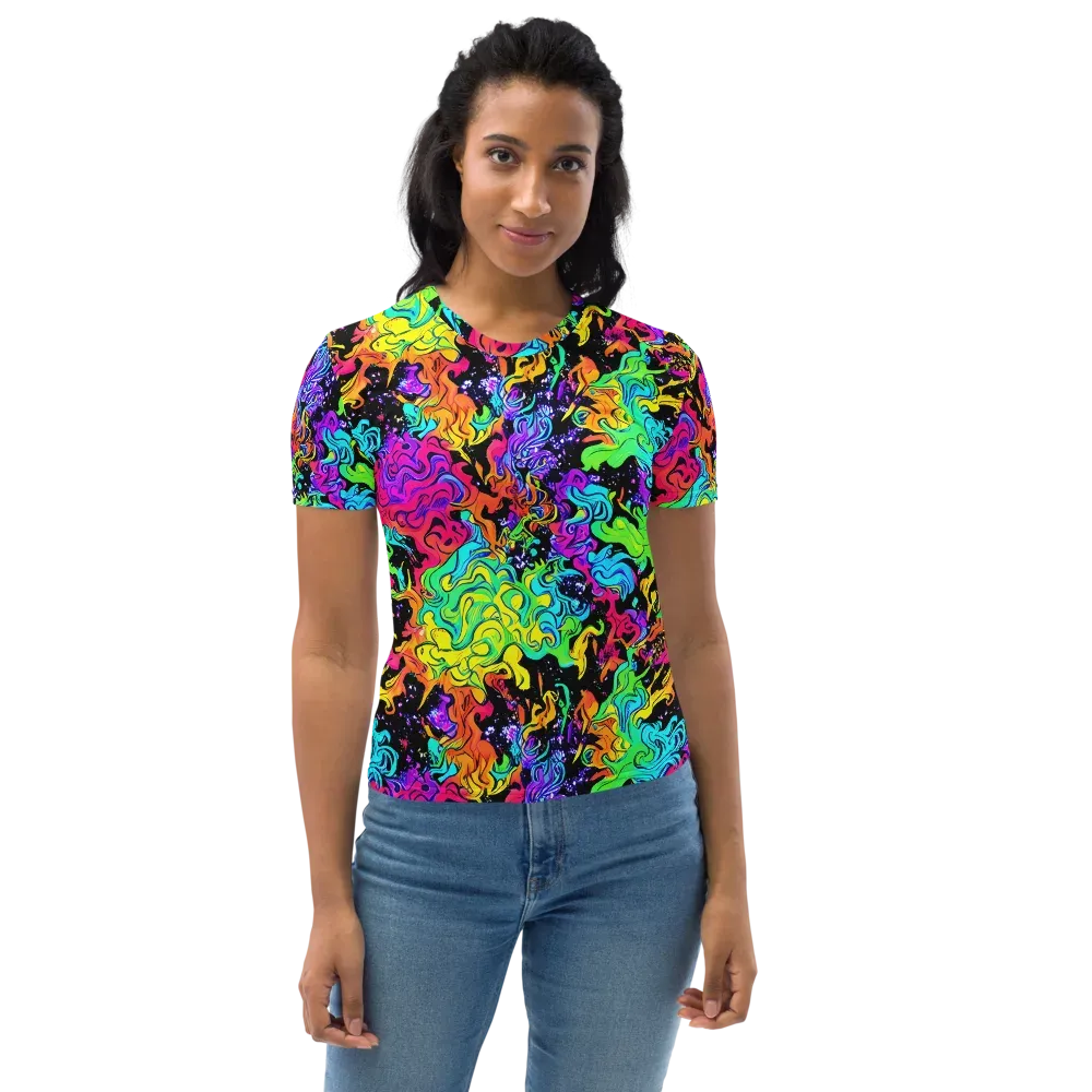 Rainbow Voltage on Women's Crew Neck T-Shirt — Front