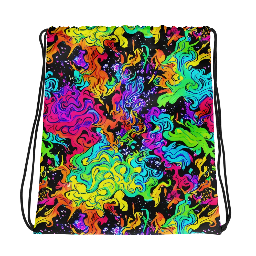Rainbow Voltage on Drawstring Bag — Photo