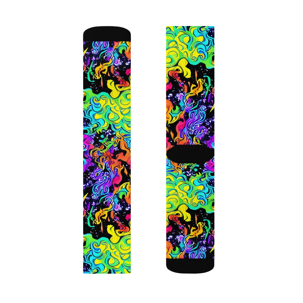 Rainbow Voltage on Socks — Left Sock