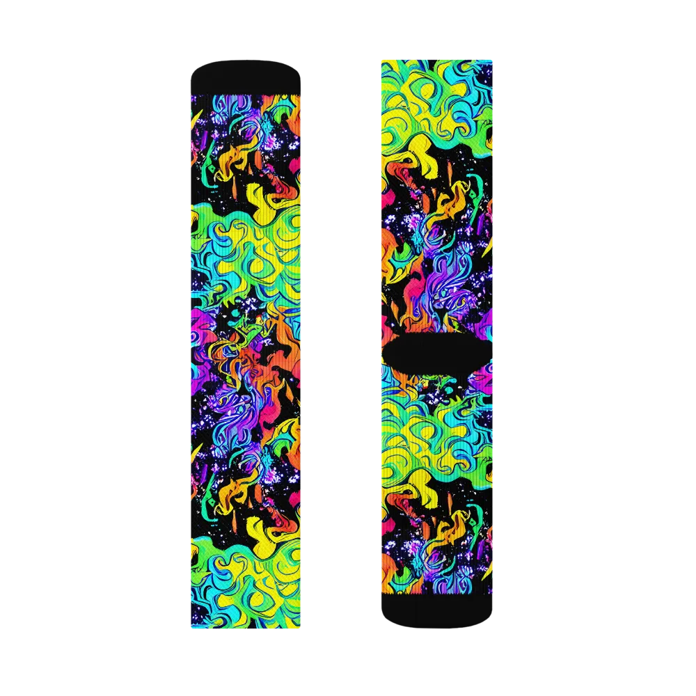 Rainbow Voltage on Socks — Right Sock