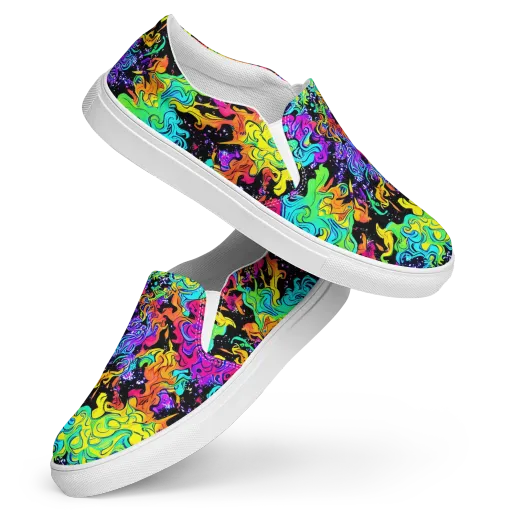 Rainbow Voltage on a Women's Slip-On Canvas Shoes