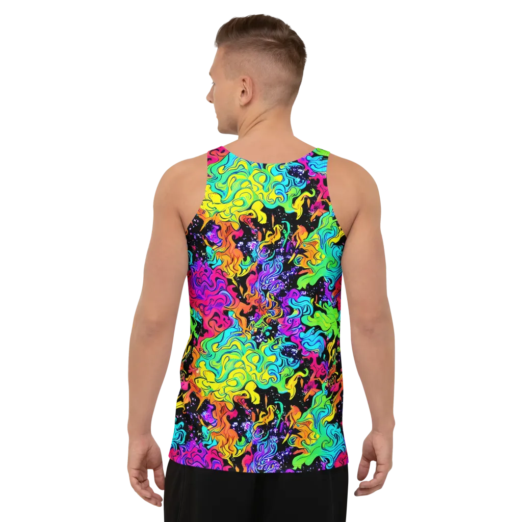 Rainbow Voltage on Men's Tank Top — Back
