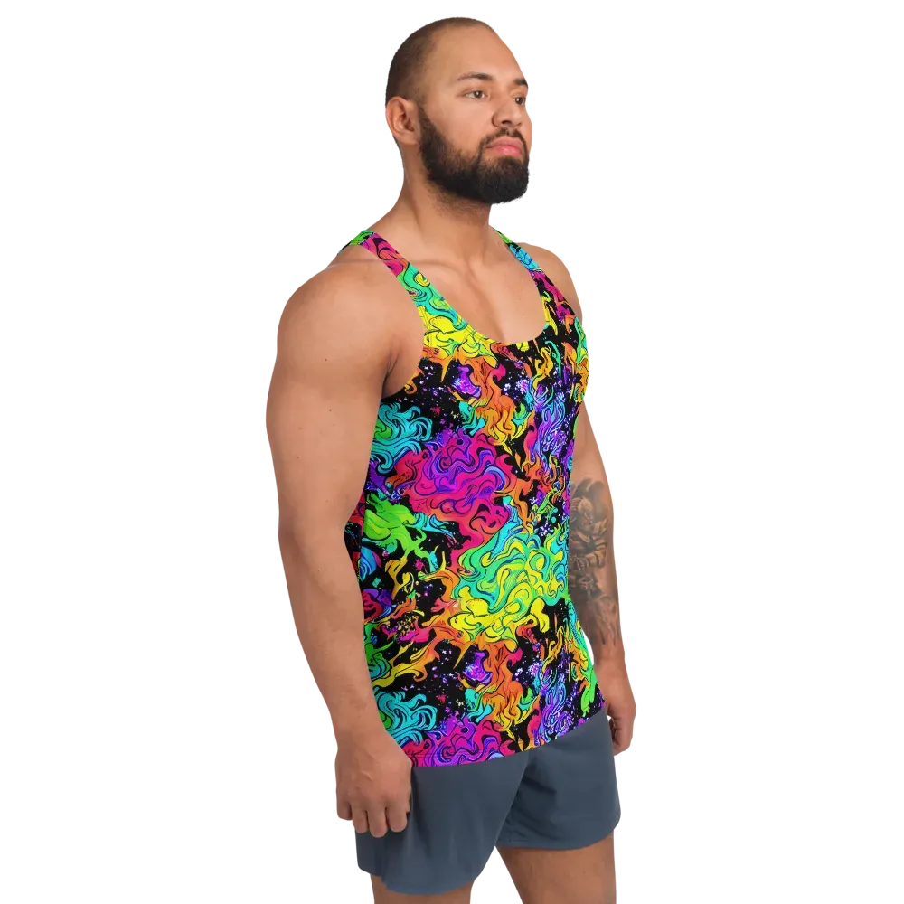Rainbow Voltage on Men's Tank Top — Right Front