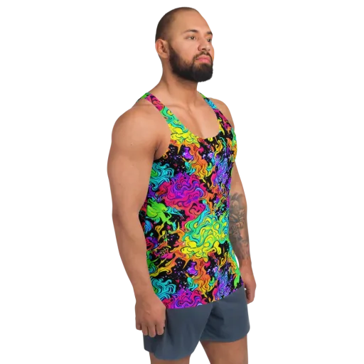 Rainbow Voltage on a Men's Tank Top