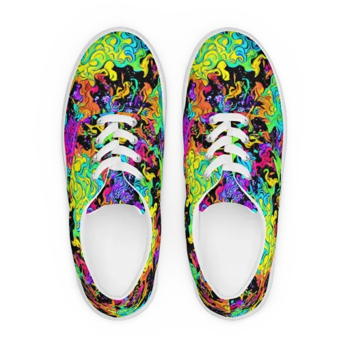Rainbow Voltage on a Men's Lace-Up Canvas Shoes