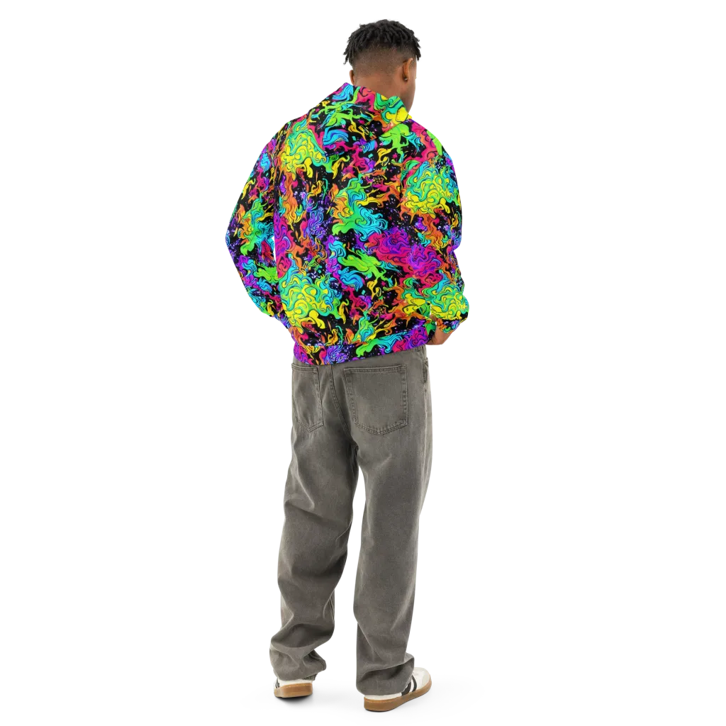 Rainbow Voltage on Cotton Hoodie — Back