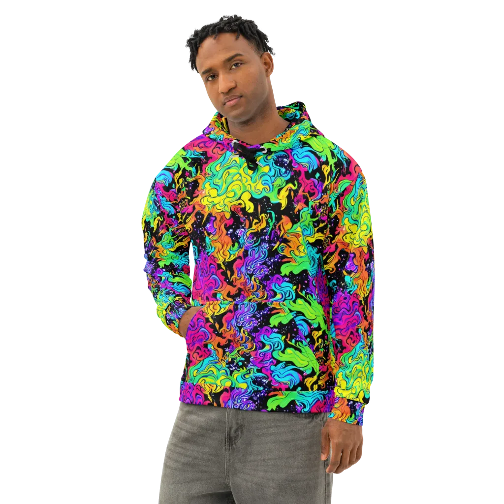 Rainbow Voltage on Cotton Hoodie — Left Front
