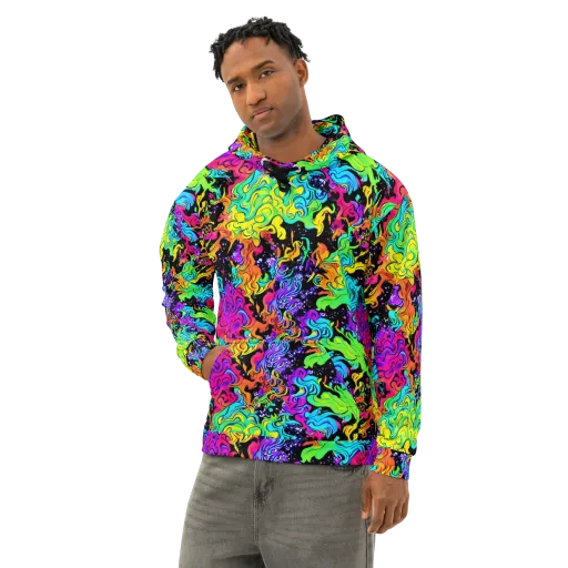 Rainbow Voltage on a Cotton Hoodie