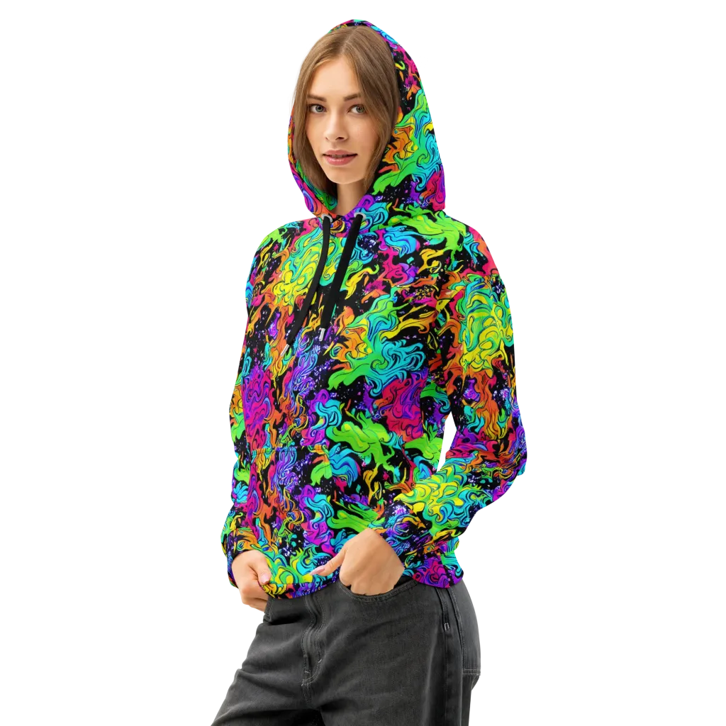 Rainbow Voltage on Cotton Hoodie — Left Front
