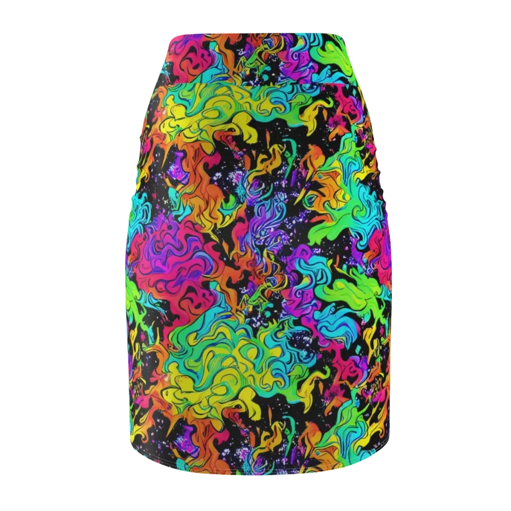 Rainbow Voltage on Pencil Skirt — Back