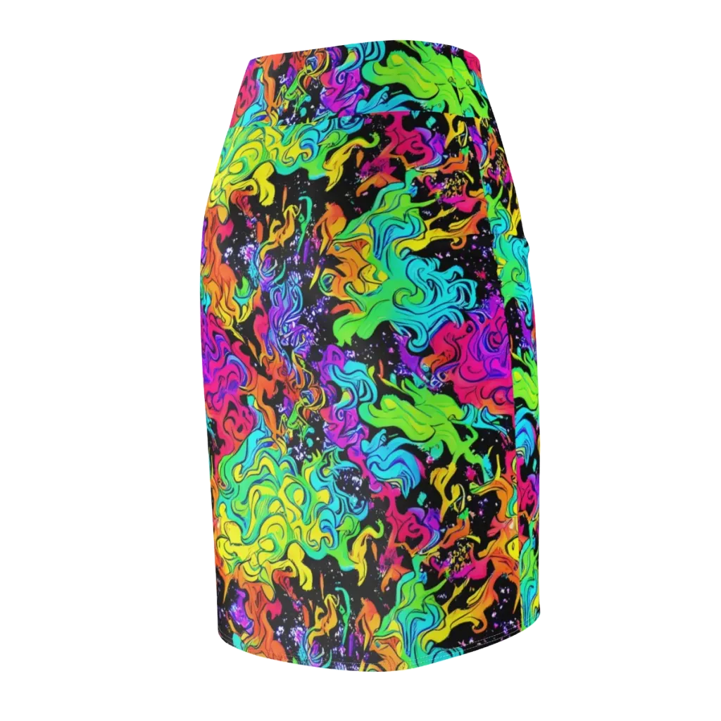 Rainbow Voltage on Pencil Skirt — Back Side
