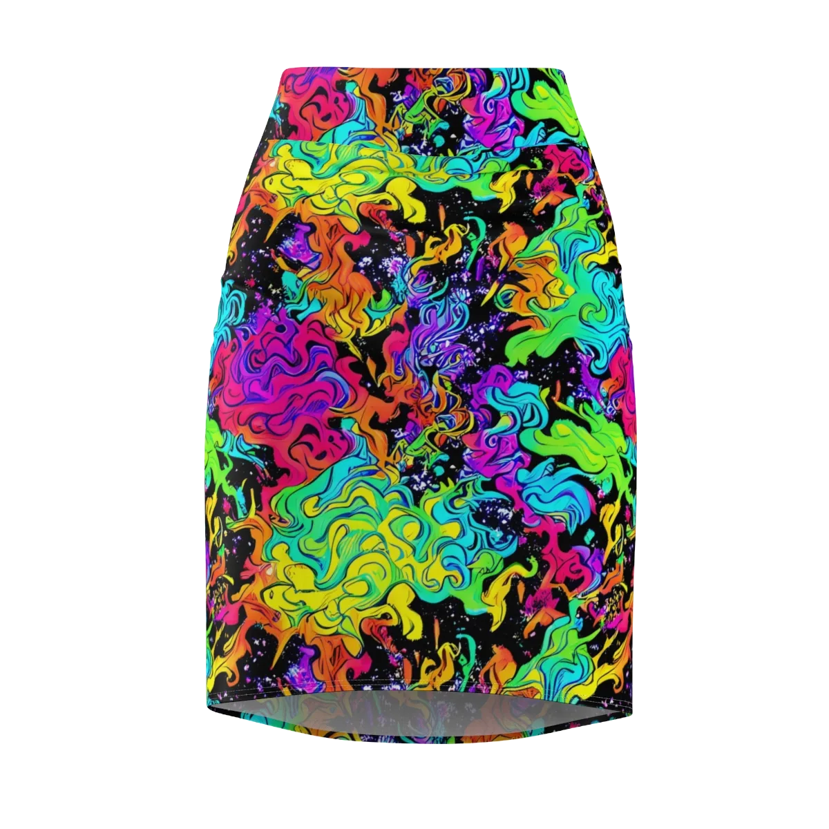 Rainbow Voltage on Pencil Skirt — Front