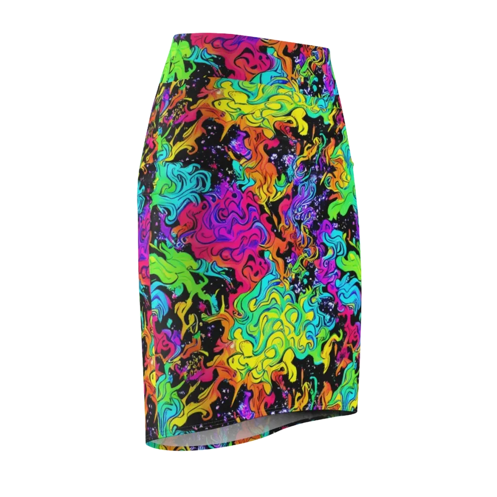 Rainbow Voltage on Pencil Skirt — Front Side