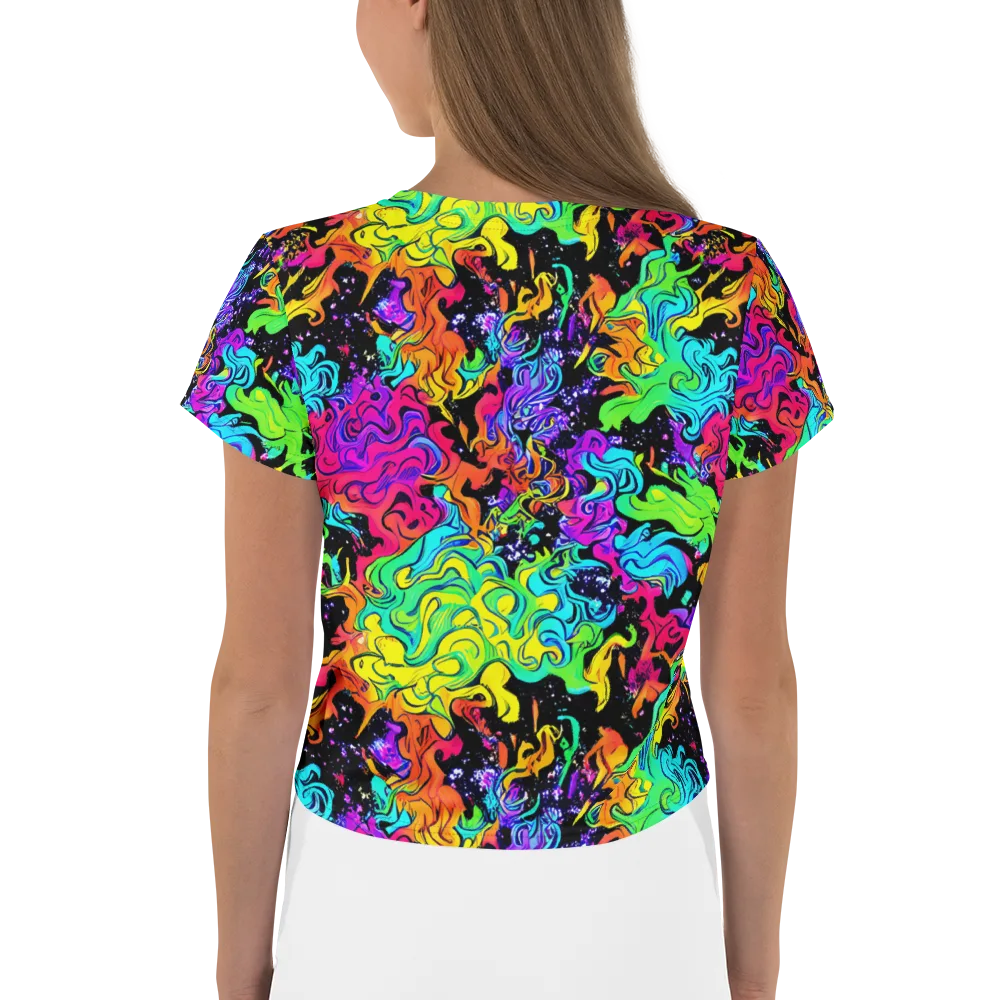 Rainbow Voltage on Crop Tee — Back