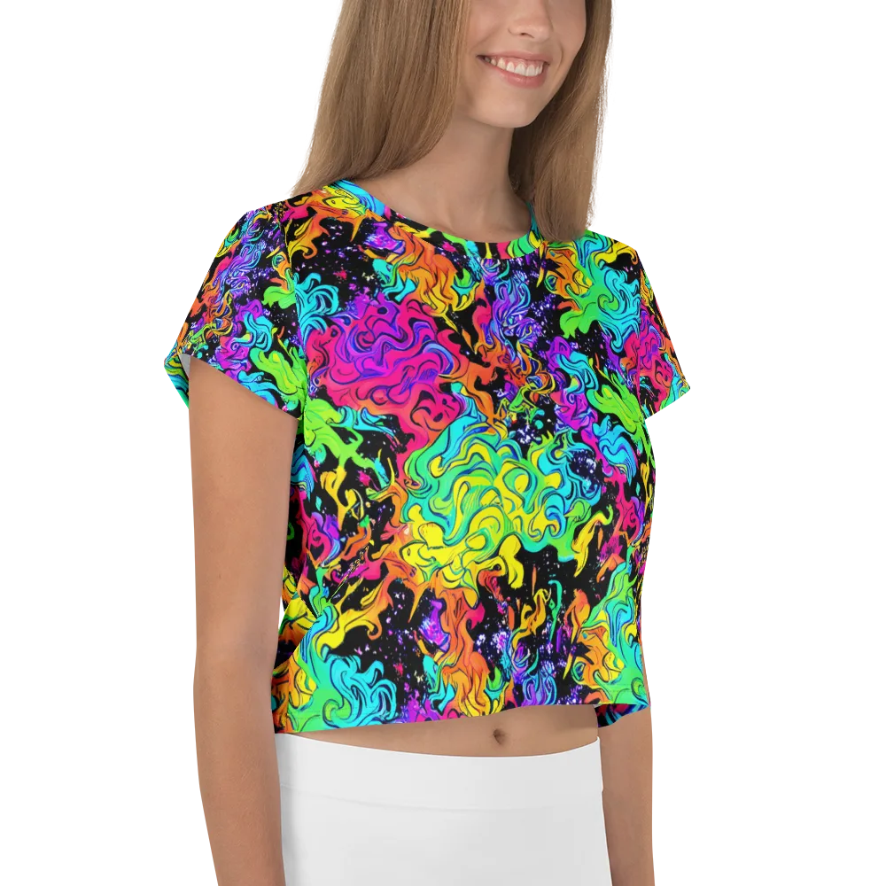 Rainbow Voltage on Crop Tee — Right