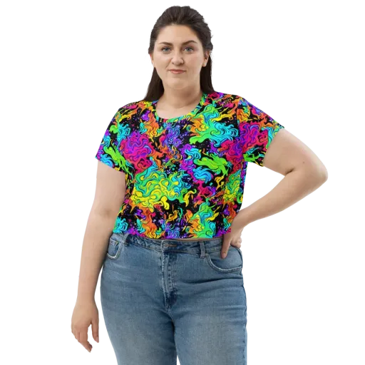 Rainbow Voltage on a Crop Tee