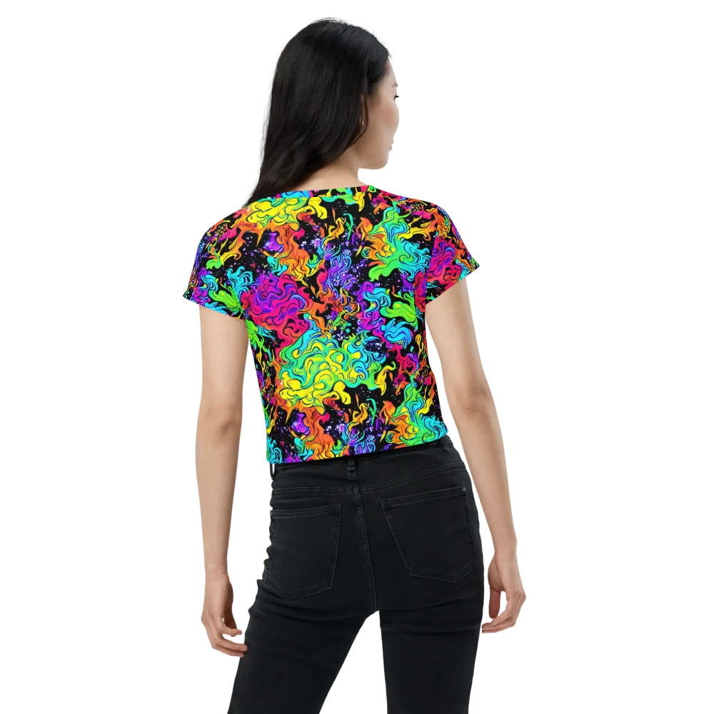 Rainbow Voltage on Crop Tee — Back