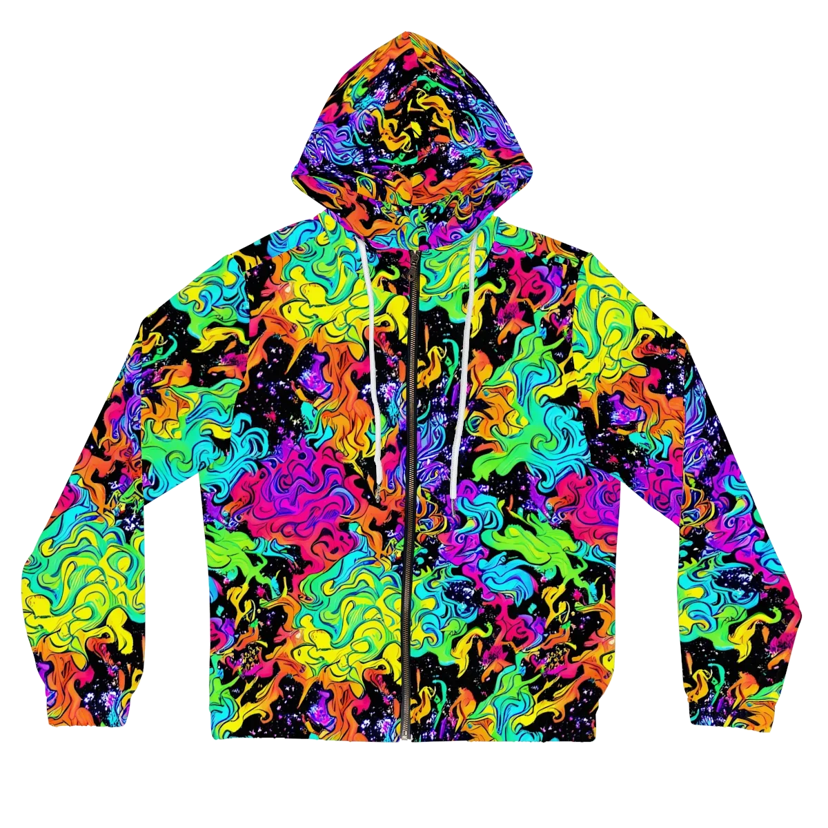 Rainbow Voltage on Women's Full-Zip Hoodie — Front