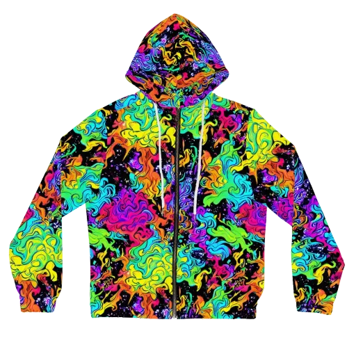 Rainbow Voltage on a Women's Full-Zip Hoodie