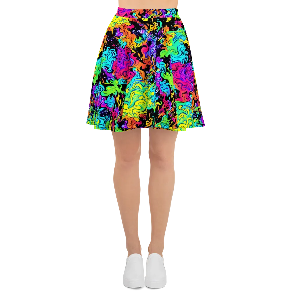 Rainbow Voltage on Skater Skirt — Front