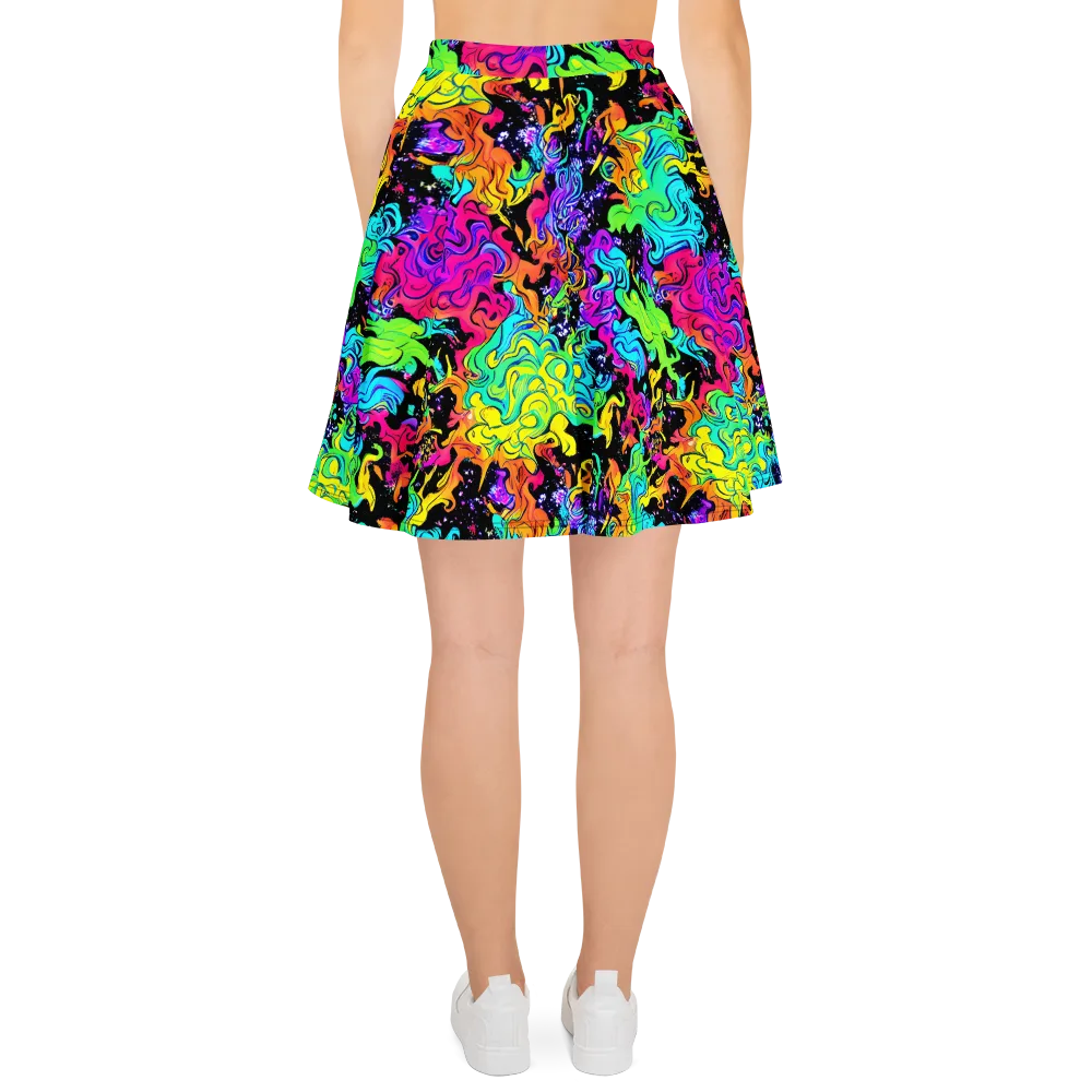 Rainbow Voltage on Skater Skirt — Back