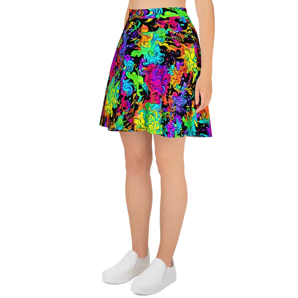 Rainbow Voltage on Skater Skirt — Left