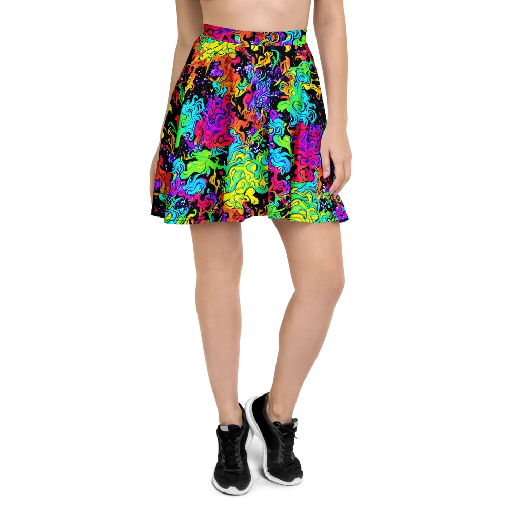 Rainbow Voltage on Skater Skirt — Front