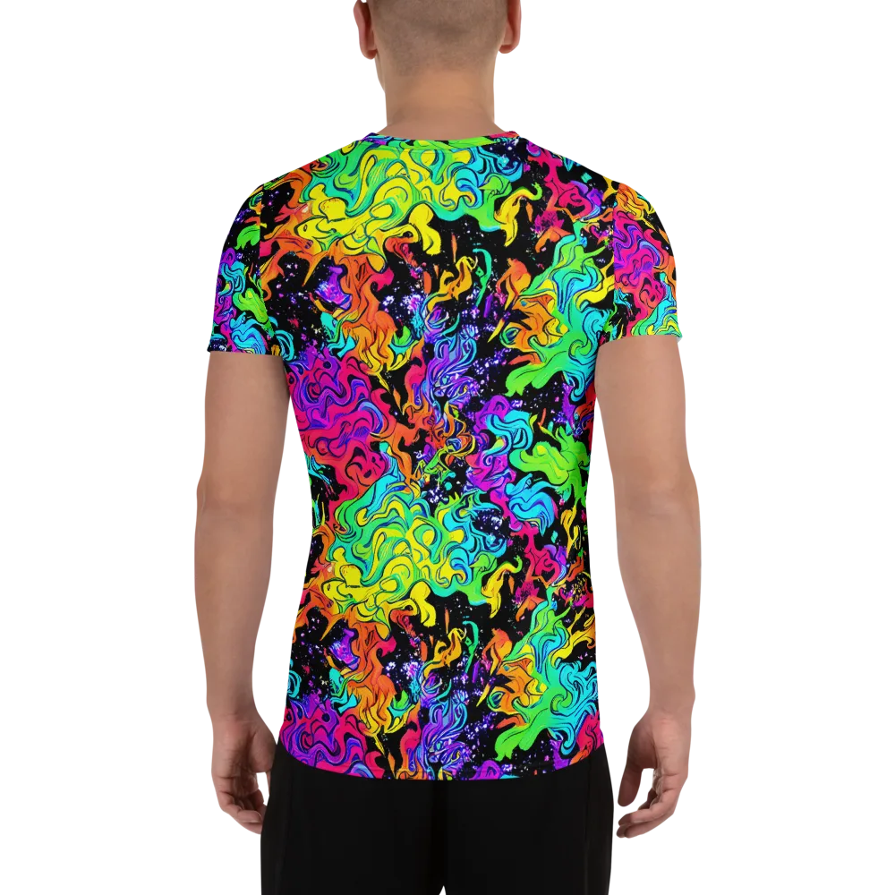 Rainbow Voltage on Men's Athletic T-Shirt — Back