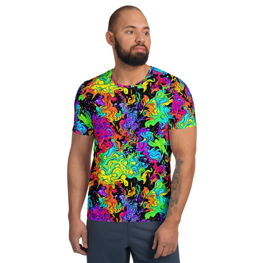Rainbow Voltage on Men's Athletic T-Shirt — Front