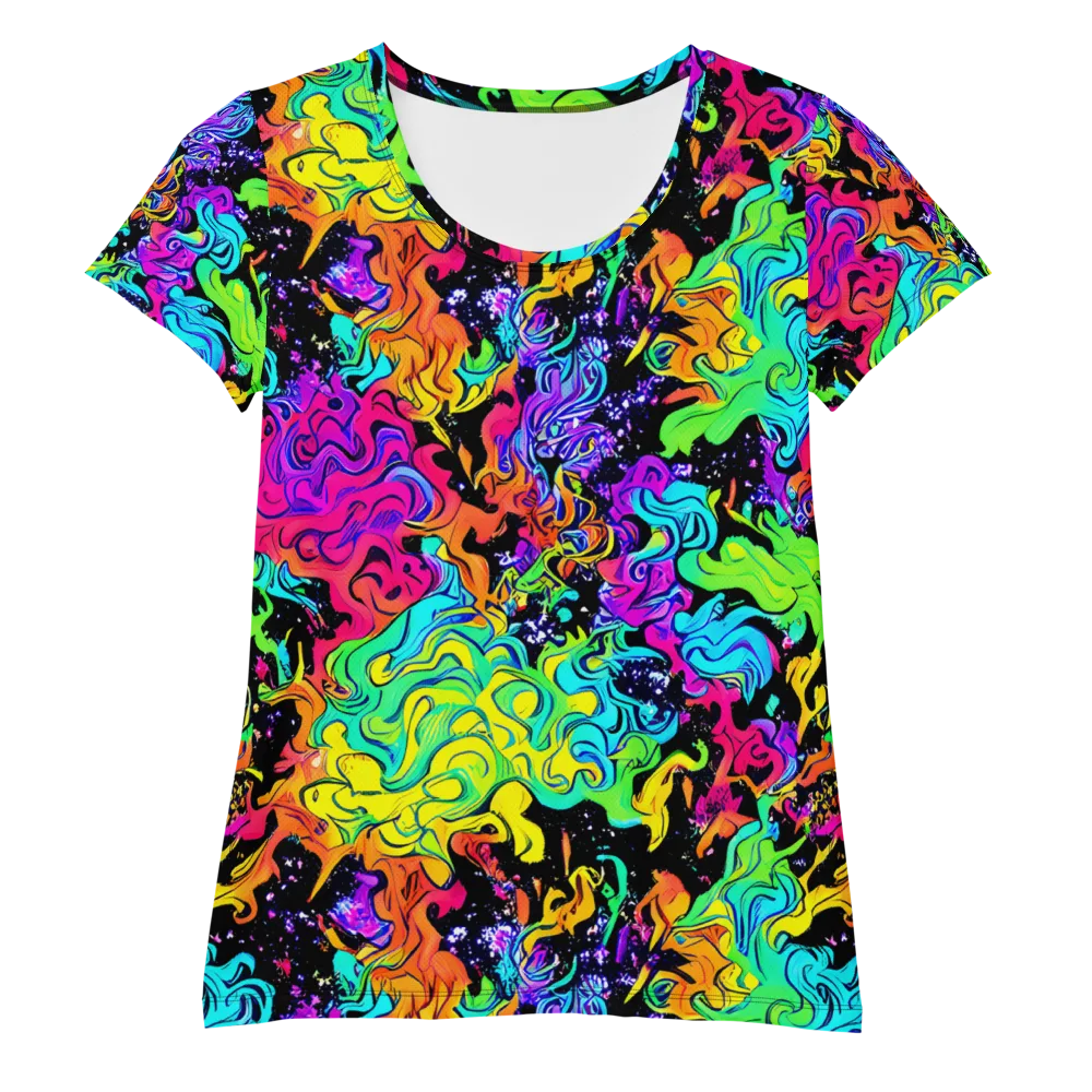 Rainbow Voltage on Women's Athletic T-Shirt — Front
