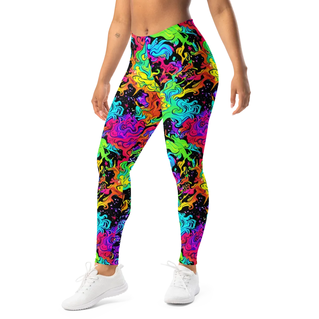 Rainbow Voltage on Leggings — Left Front