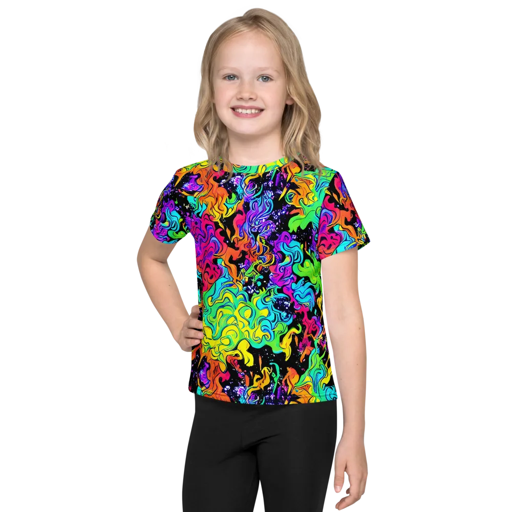 Rainbow Voltage on Kids Crew Neck T-Shirt — Front