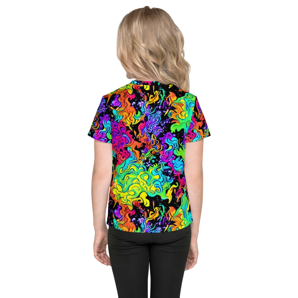 Rainbow Voltage on Kids Crew Neck T-Shirt — Back