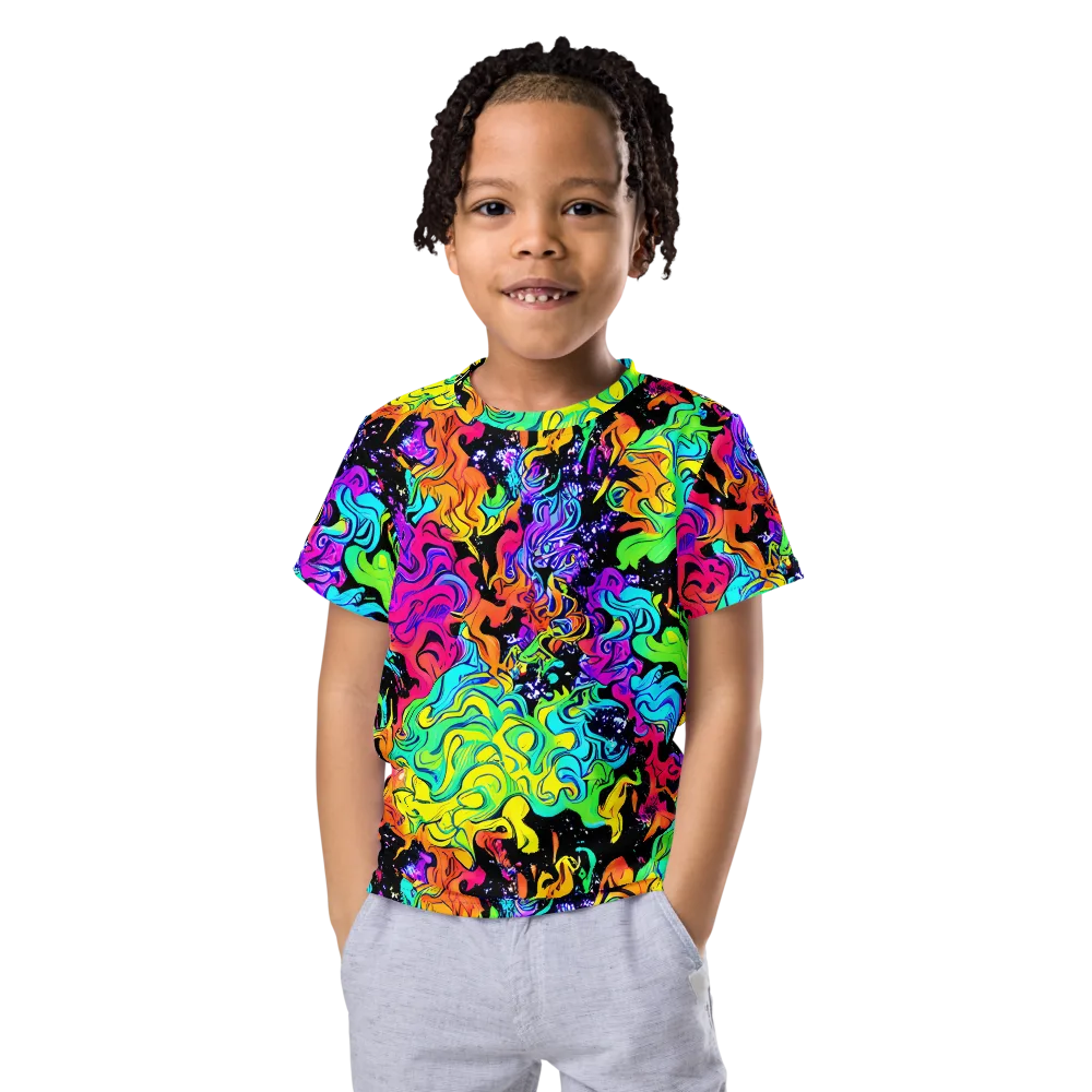 Rainbow Voltage on Kids Crew Neck T-Shirt — Front