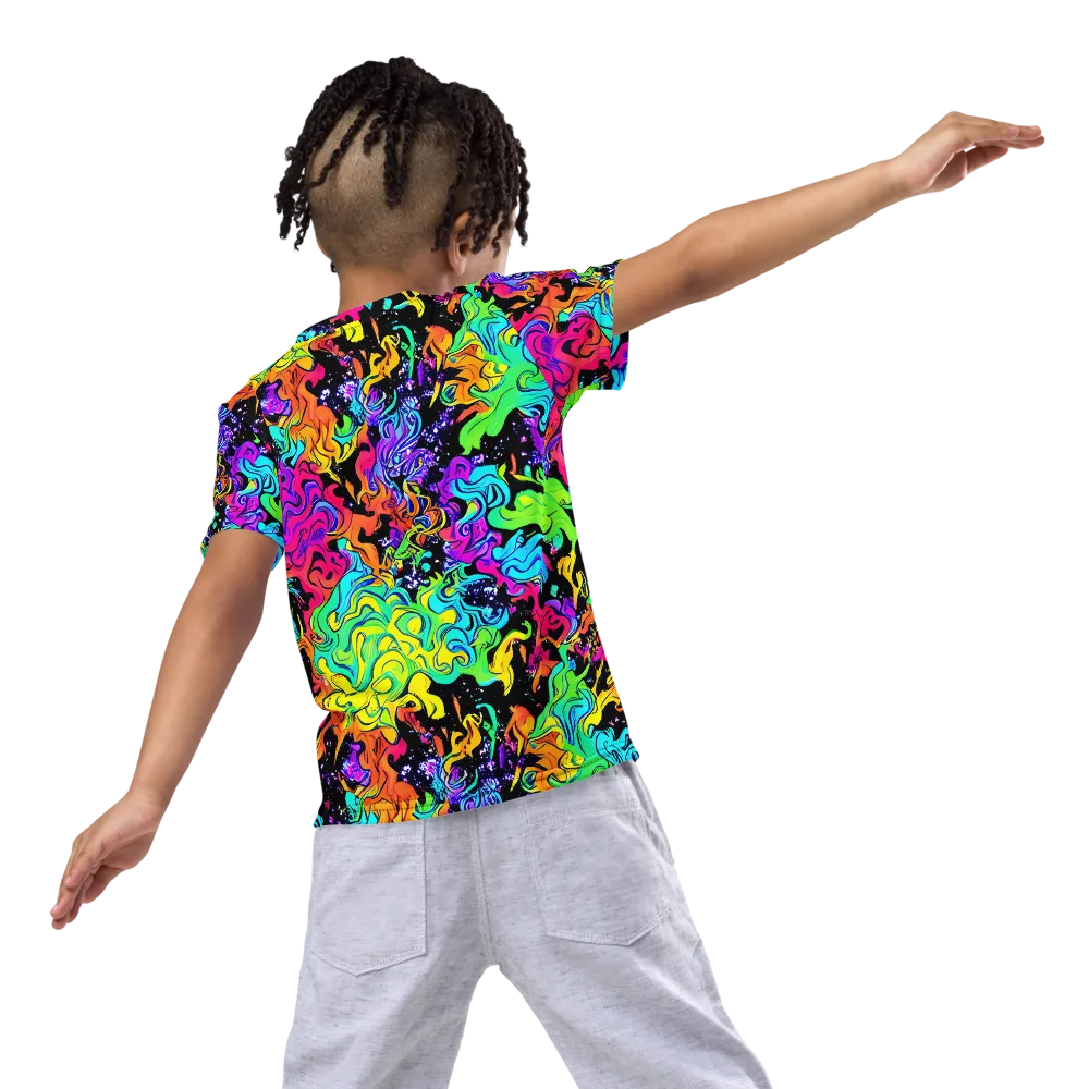 Rainbow Voltage on Kids Crew Neck T-Shirt — Back