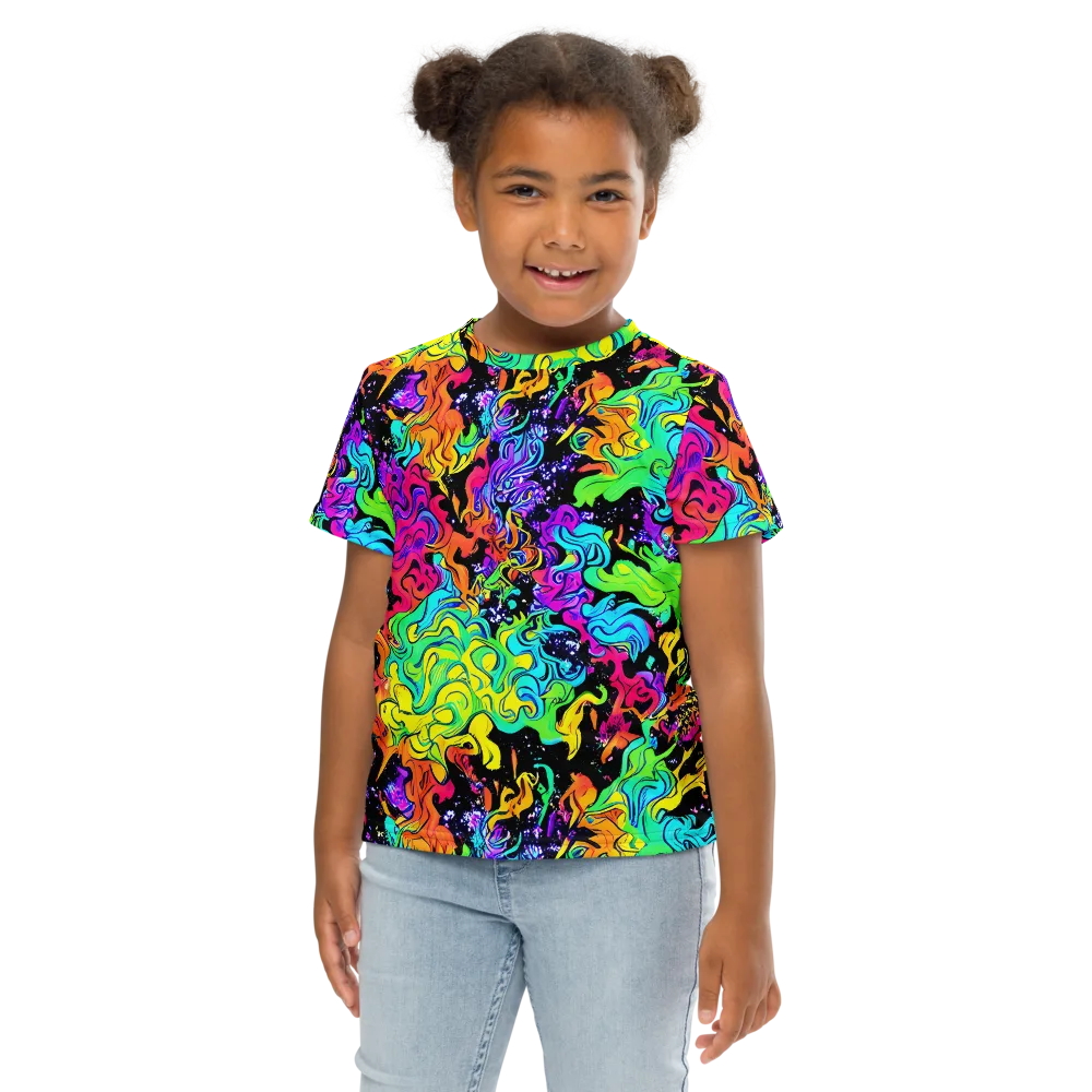 Rainbow Voltage on Kids Crew Neck T-Shirt — Front