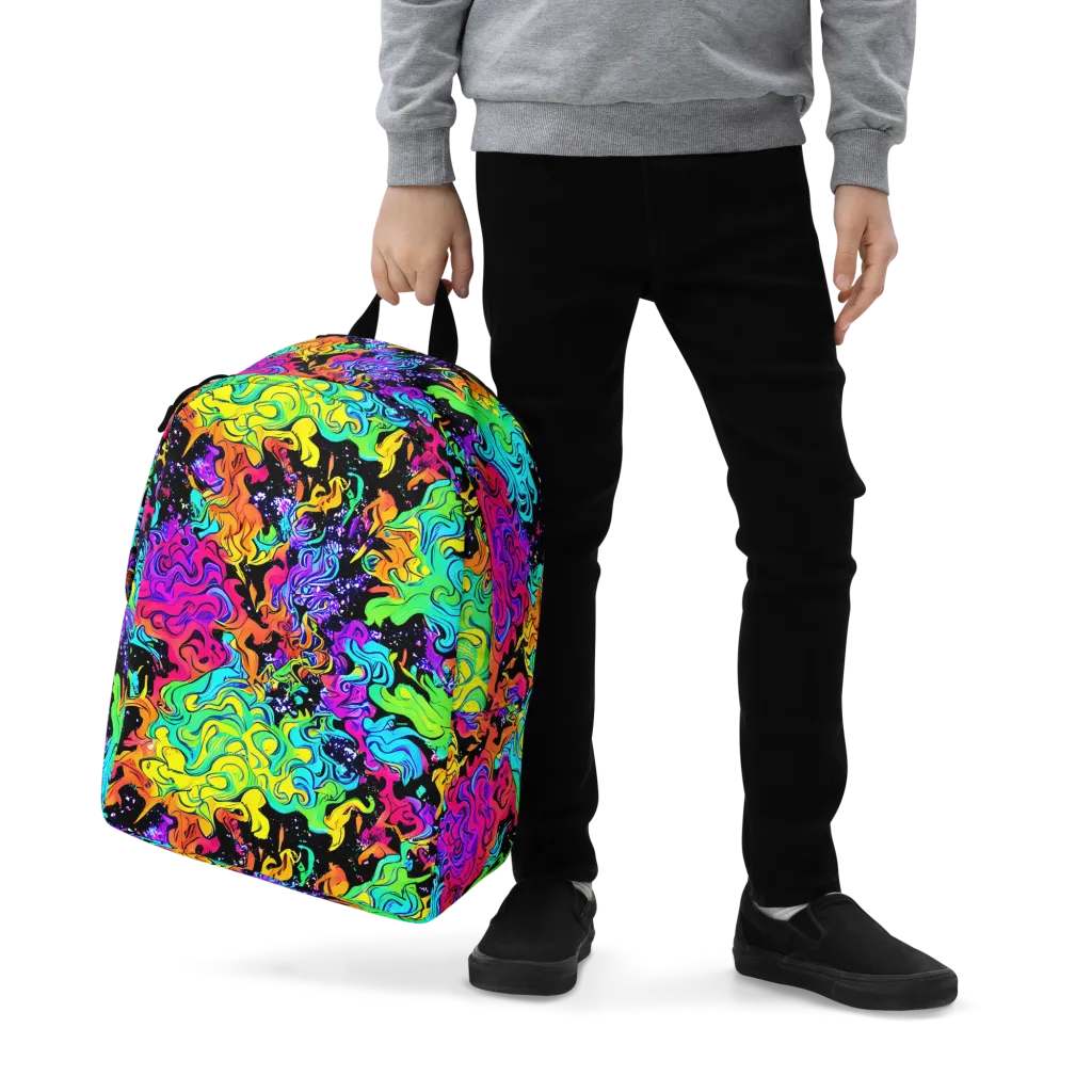 Rainbow Voltage on Minimalist Backpack — Zoomed-in