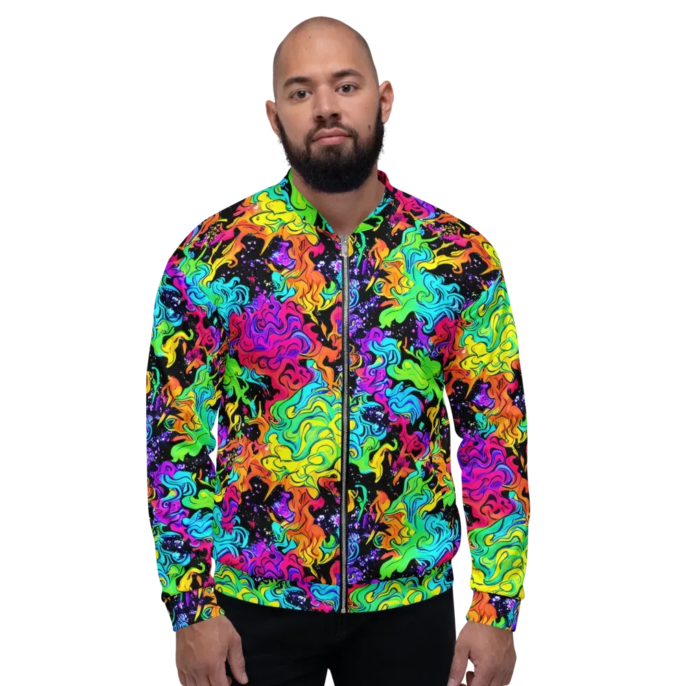 Rainbow Voltage on Bomber Jacket — Front