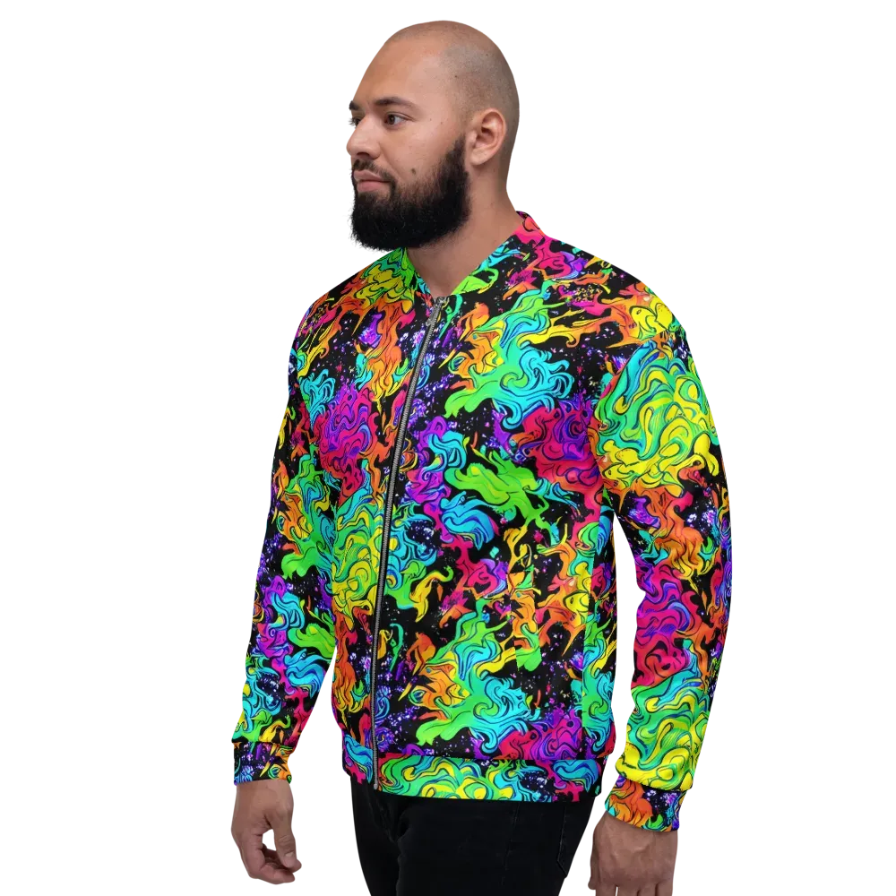 Rainbow Voltage on Bomber Jacket — Left