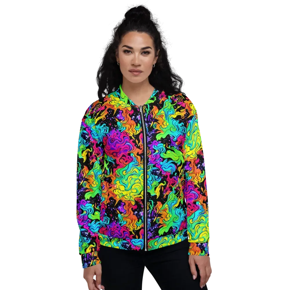 Rainbow Voltage on Bomber Jacket — Front