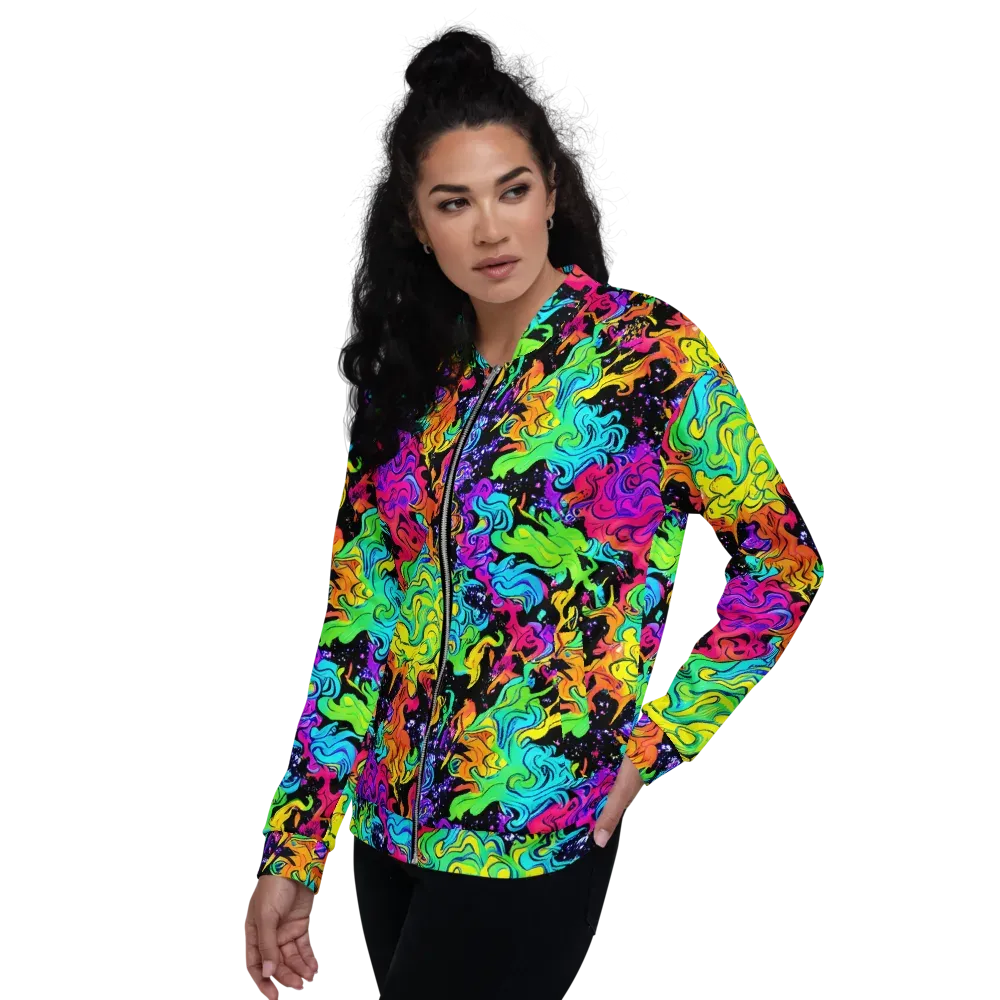 Rainbow Voltage on Bomber Jacket — Left