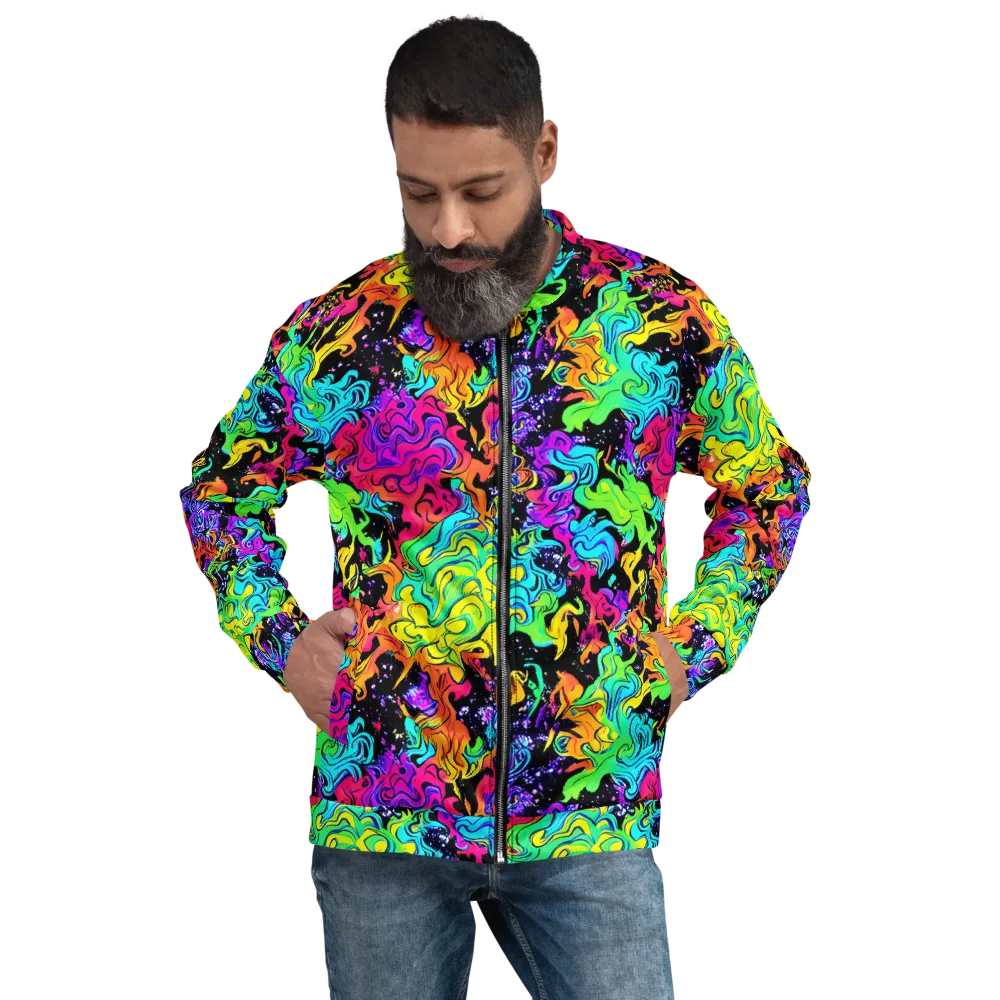 Rainbow Voltage on Bomber Jacket — Front